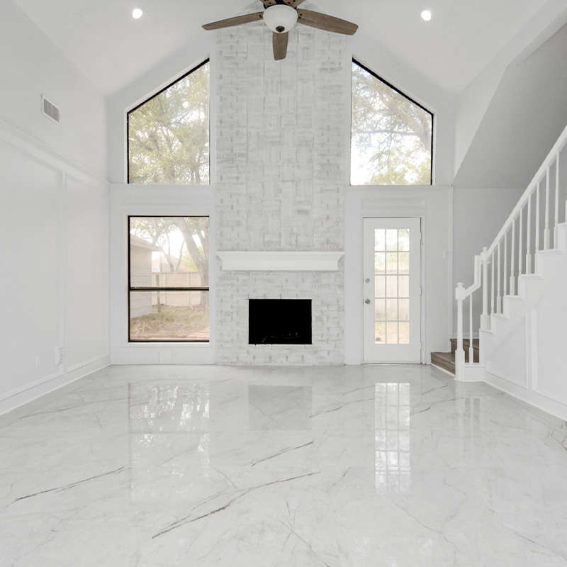 all white foyer